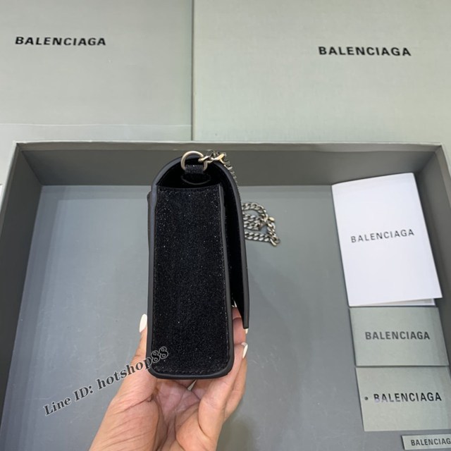 Balenciaga專櫃爆款黑色迷你女士肩背包 巴黎世家沙漏鏈條斜挎包 fyj1865